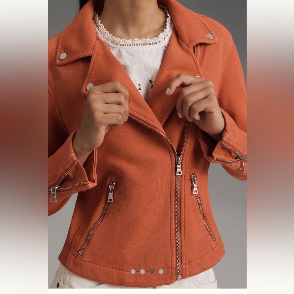Anthropologie NWT Sz S, top rated super cool The Saige Knit Moto Bomber Jacket - Picture 7 of 16